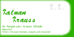 kalman krauss business card
